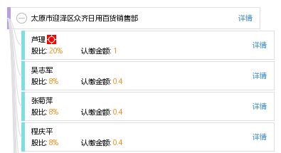 太原市迎澤區眾齊日用百貨銷售部